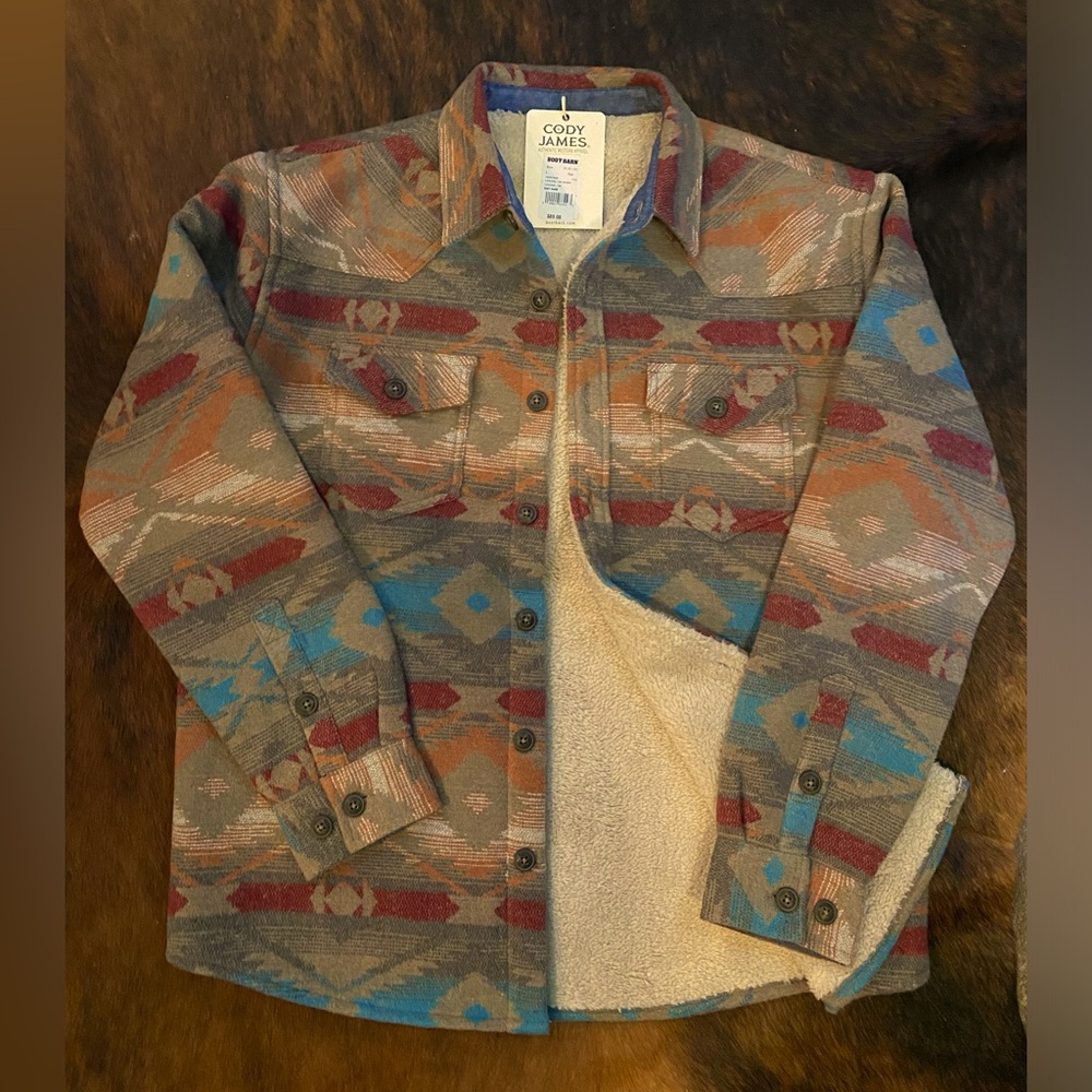 Cody James Tan Aztec Sherpa Coat